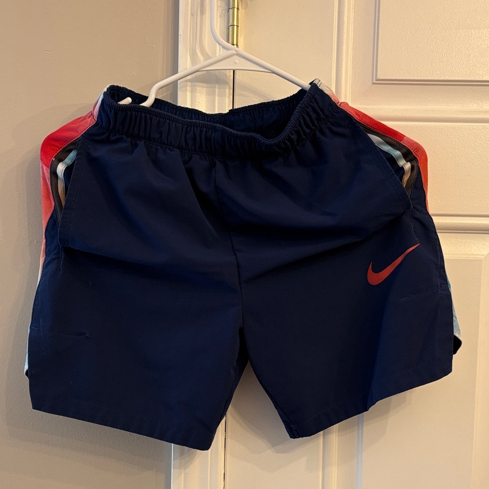 Nike Blue Shorts with Red Logo
